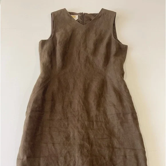 chinese dress ladies Maxi-Length Drawstring Linen Dress – Irish Design House main image 0